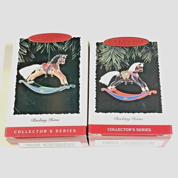 Hallmark Other - 1995 & 1996 Hallmark Miniature Ornament Rocking Horses #14 & 15 in Series NIB